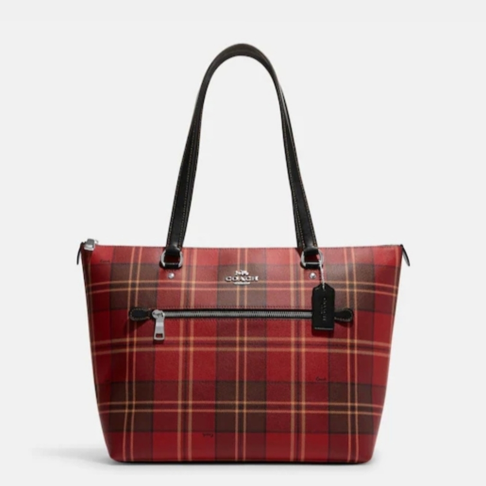 NWT Coach Gallery Tartan Plaid Purse